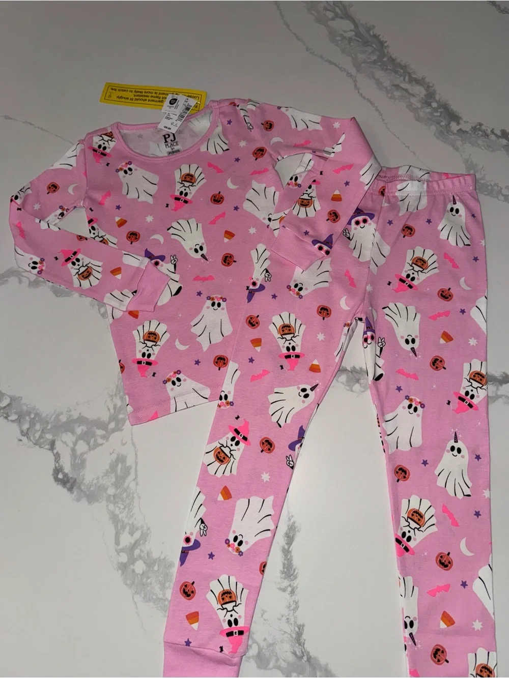 Halloween Girls Pink Ghost Pajamas Glow in the Dark PJs 5T